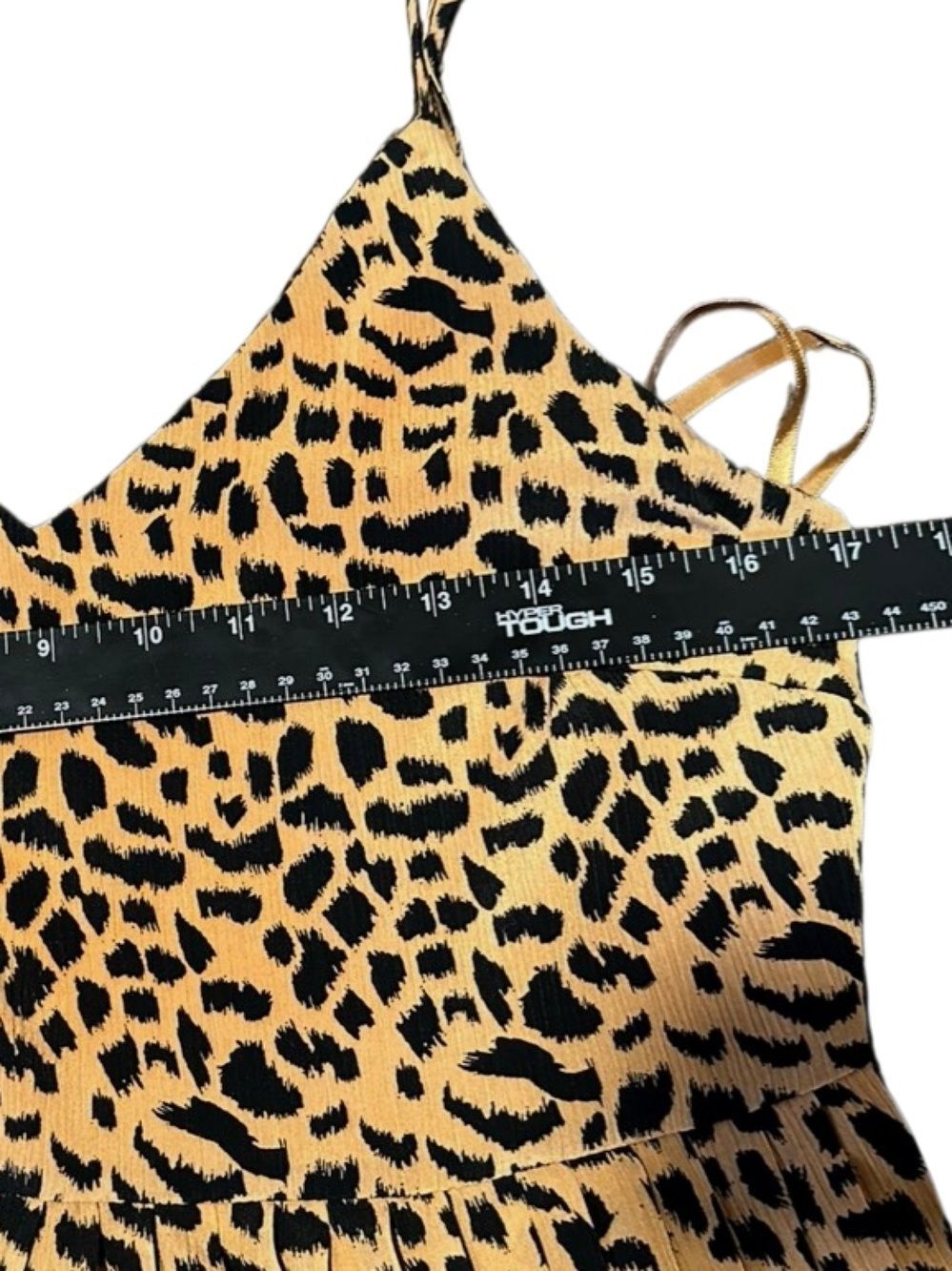 Doe & Rae Leopard Print Maxi Dress Size L Pleated Spaghetti Strap Animal Print - Picture 6 of 9